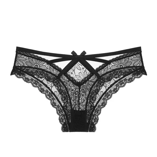Women's Bow Lace Low Waist Briefs Black - Shop at LoveMi