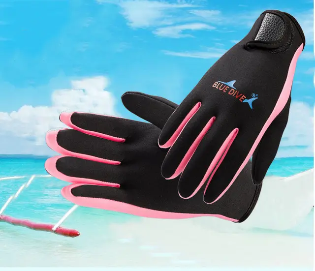 Wetsuit Diving Gloves Wear resistant Non slip Pink Strip - Shop at LoveMi