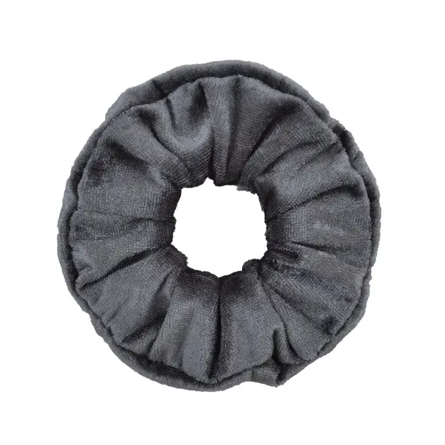 Gold Velvet Cloth Velvet Pig Intestine Hair Tie Dark Grey - Shop at LoveMi