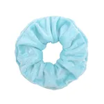 Gold Velvet Cloth Velvet Pig Intestine Hair Tie - Light Blue