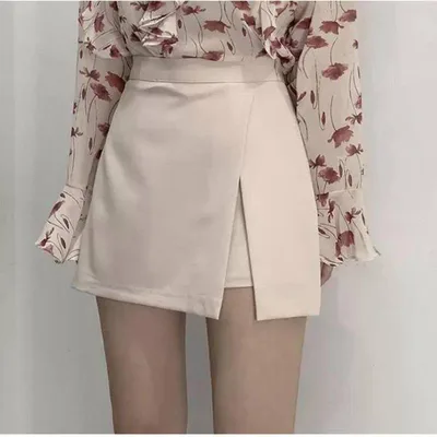Women's Leather Skirt Package Hip Slit Apricot - Shop at LoveMi