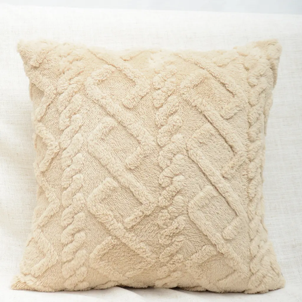 Living Room Car Retro Soft Fluffy Pillow Cushion - Beige