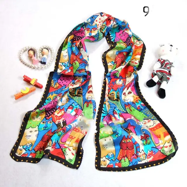 Fashionable Women's Animal Print Silk Scarf 9 Style - Shop at LoveMi