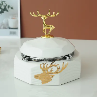 Creative European style Ceramic Soap Box Hotel Bathroom Decoration Bracket White Ashtray B - Shop at LoveMi