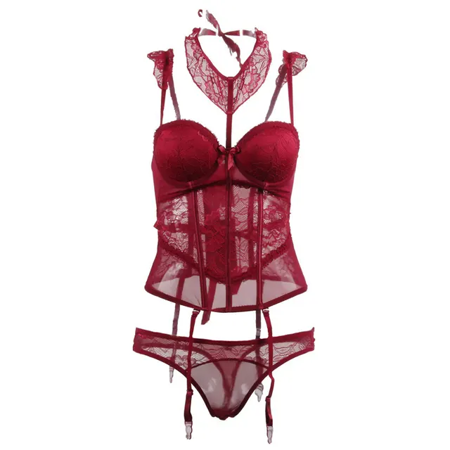 Erotic Lingerie Lace Shapewear Vest Erotic Suit Red - Shop at LoveMi