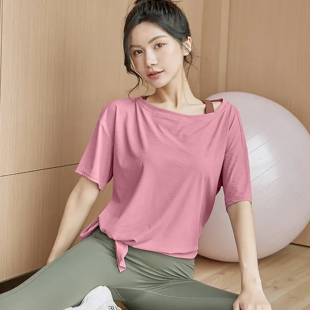 Women's Loose Sports Short Sleeve T shirt Fairy Powder - Shop at LoveMi