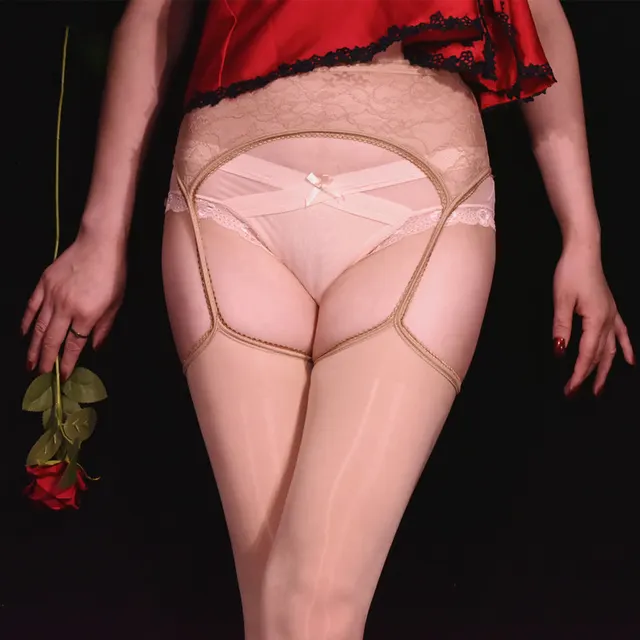 Women's Lace Suspender See Through Jumpsuit Crotch Free Skin Color - Shop at LoveMi