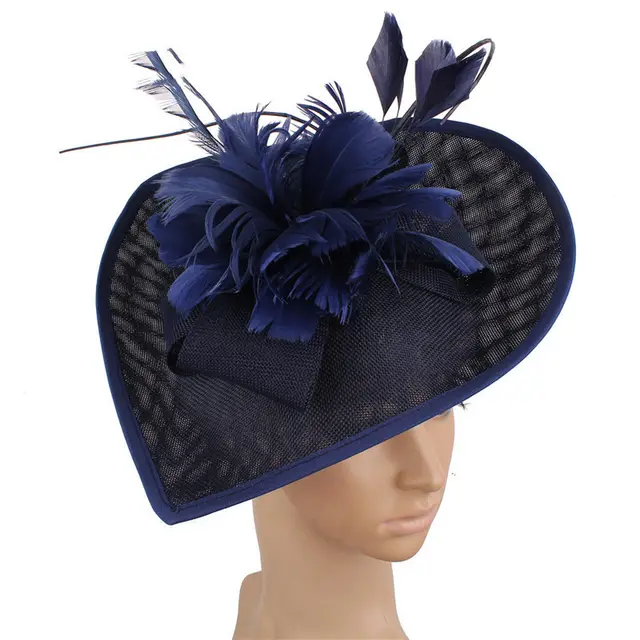 Handmade European And American Anen Head Jets, Brides, Wedding Feathers Navy Blue - Shop at LoveMi