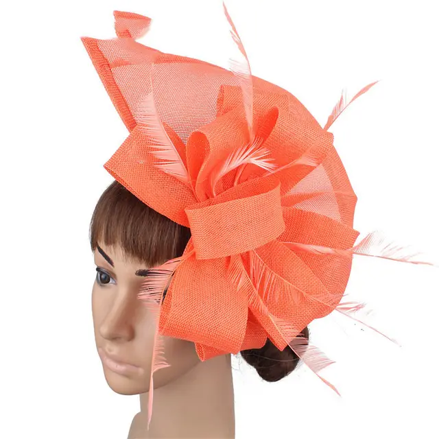 Exaggerated European And American Wind Cover Mesh Hair Accessories Fashion Bride Wedding Accessories Coral Red - Shop at LoveMi