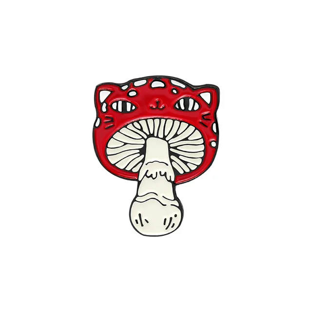 Mini Red Mushroom Brooch Alloy Paint Frog Pin Cowboy Badge 2 Style - Shop at LoveMi