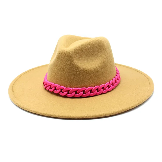 Men's And Women's Large Brim Wool Top Hat Camel - Shop at LoveMi