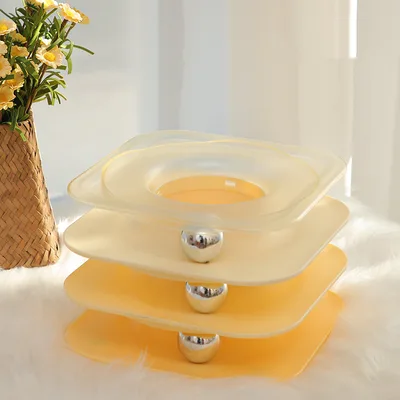 Square Cat Turntable Toy To Relieve Boredom And Bite Yellow Square - Shop at LoveMi