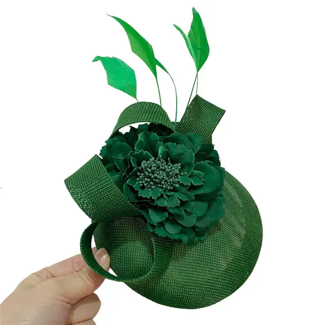 Hair Accessories Feather Flower Hat Green - Shop at LoveMi