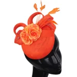 Hair Accessories Feather Flower Hat - Orange