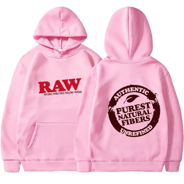 Printed Pullover Long Sleeve Youth Trend Hooded Collar Sweatshirt Pink - Shop at LoveMi