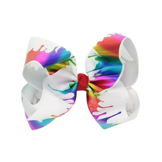 8 Inch Kids Big Bow Bronze Heart Hair Clip White Paint - Shop at LoveMi