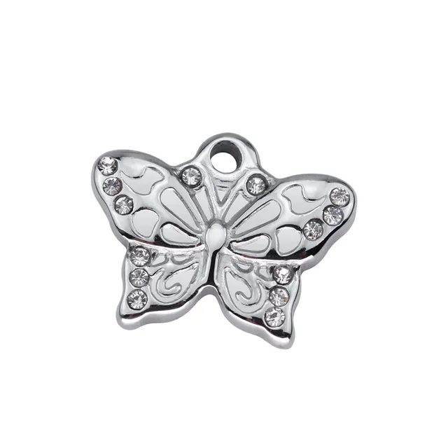 Diamond Large Butterfly Necklace Titanium Steel Accessories Silver - Shop at LoveMi