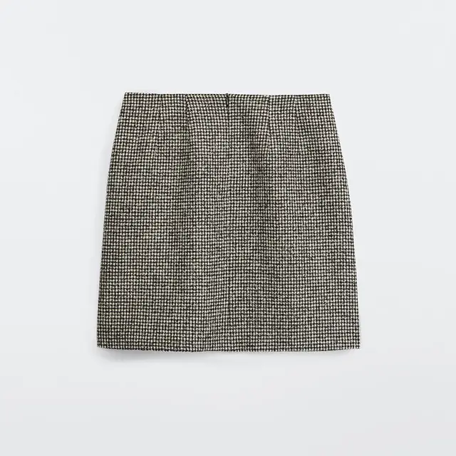 Women's Houndstooth Mini Minimalist Fashion Skirt Black - Shop at LoveMi