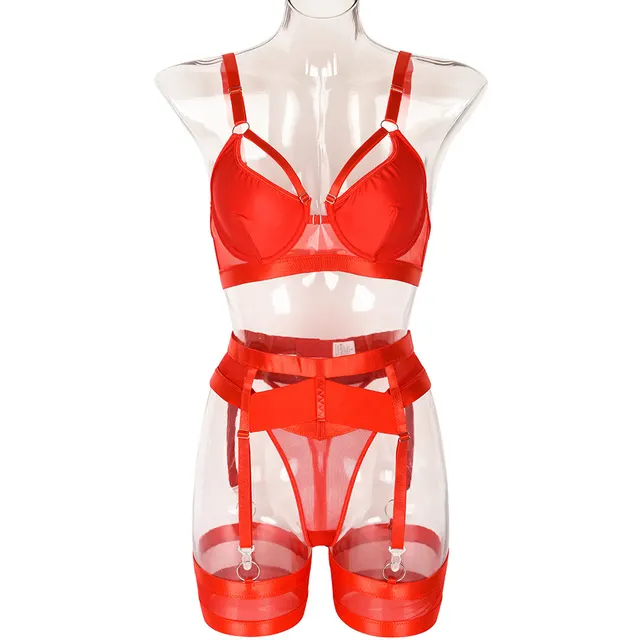 Heavy duty Craftsmanship Complex Buckle Garter Belt Red - Shop at LoveMi