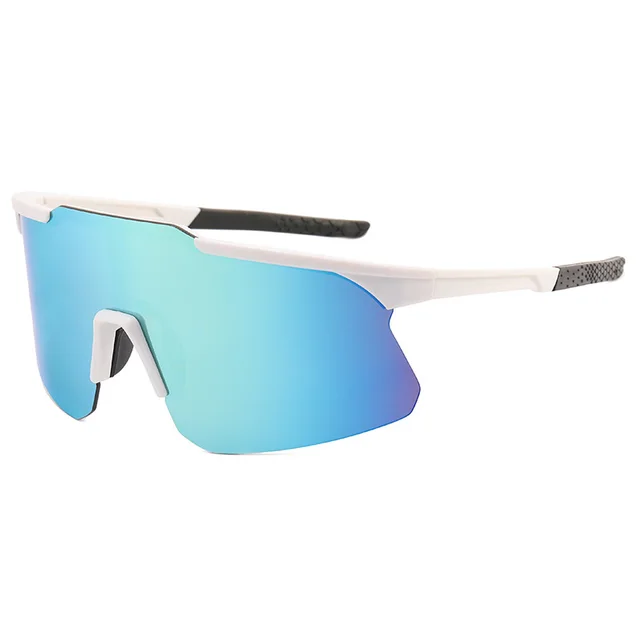 New Style Windshield Cycling Glasses Outdoor Sports White Frame Gold Film - Shop at LoveMi