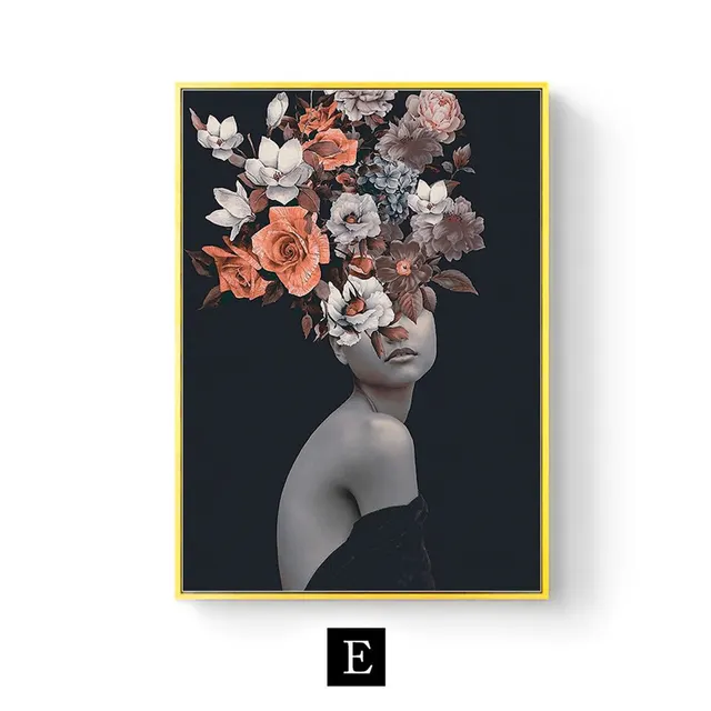 Modern Living Room Home Decor Painting Abstract Floral Character Art Canvas Poster - Shop at LoveMi