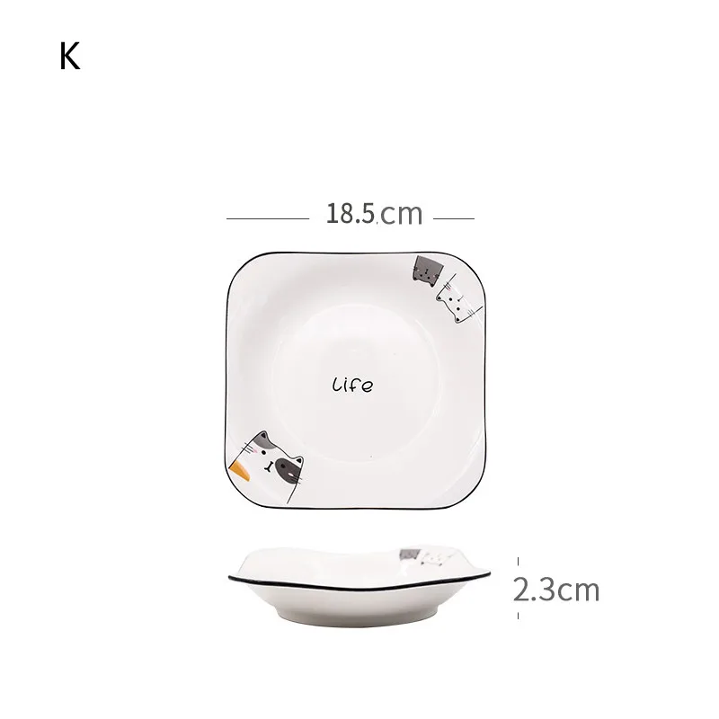 Nordic Tableware Set Bowl And Plate Combination Household Simple Ceramic - K