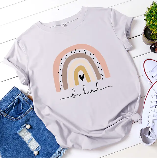Women's Pure Cotton Short Sleeve T shirt Bottoming Shirt Light Grey - Shop at LoveMi