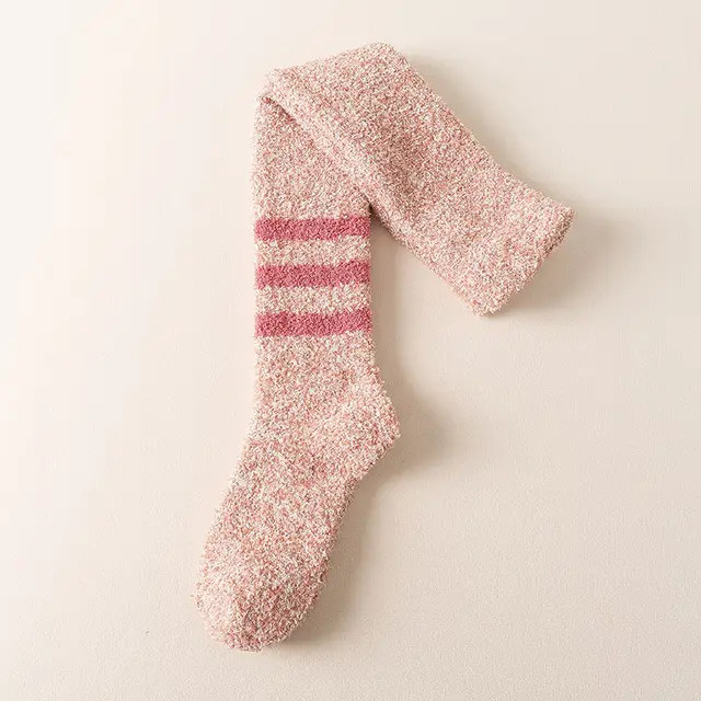 Coral Velvet Socks Female Calf Sleep Pink - Shop at LoveMi