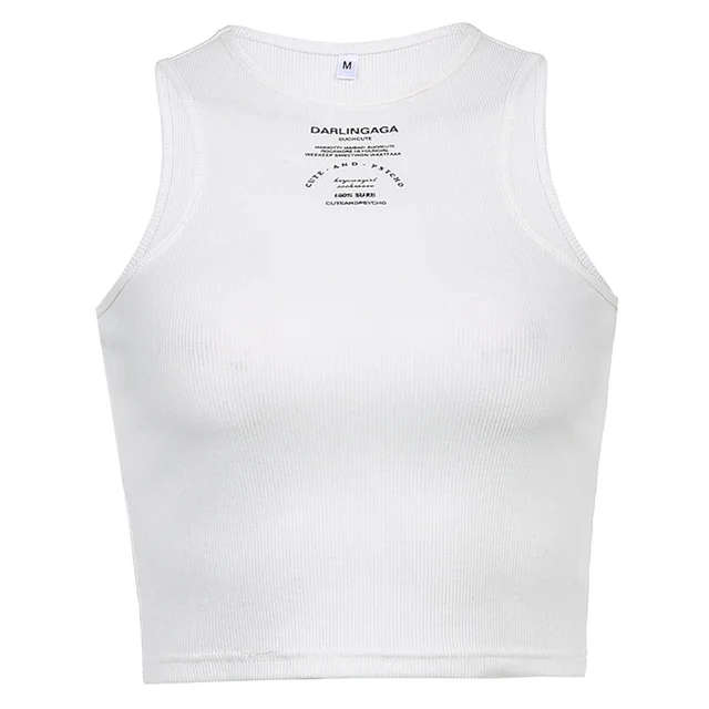 Embroidered Slim Butterfly Embroidered Short Vest Women's Navel Comfortable Bottoming Top White - Shop at LoveMi