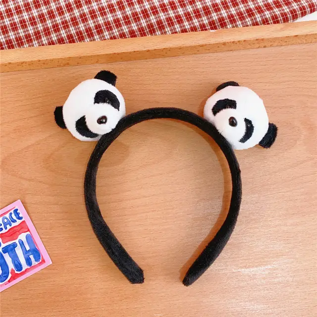 Ins Panda Brooch Lying Down Doll Bag Accessories Female Hair Ring 3Panda Hair Band - Shop at LoveMi