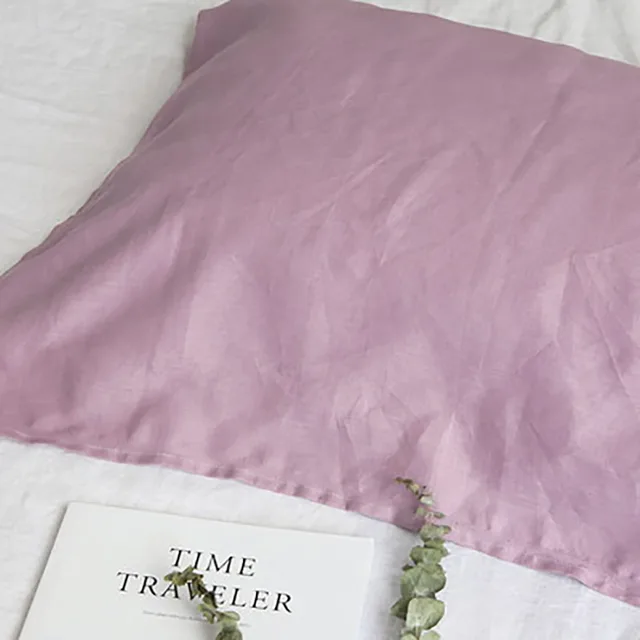 Pure Linen Pillow Towel Breathable Solid Color High grade Purple - Shop at LoveMi