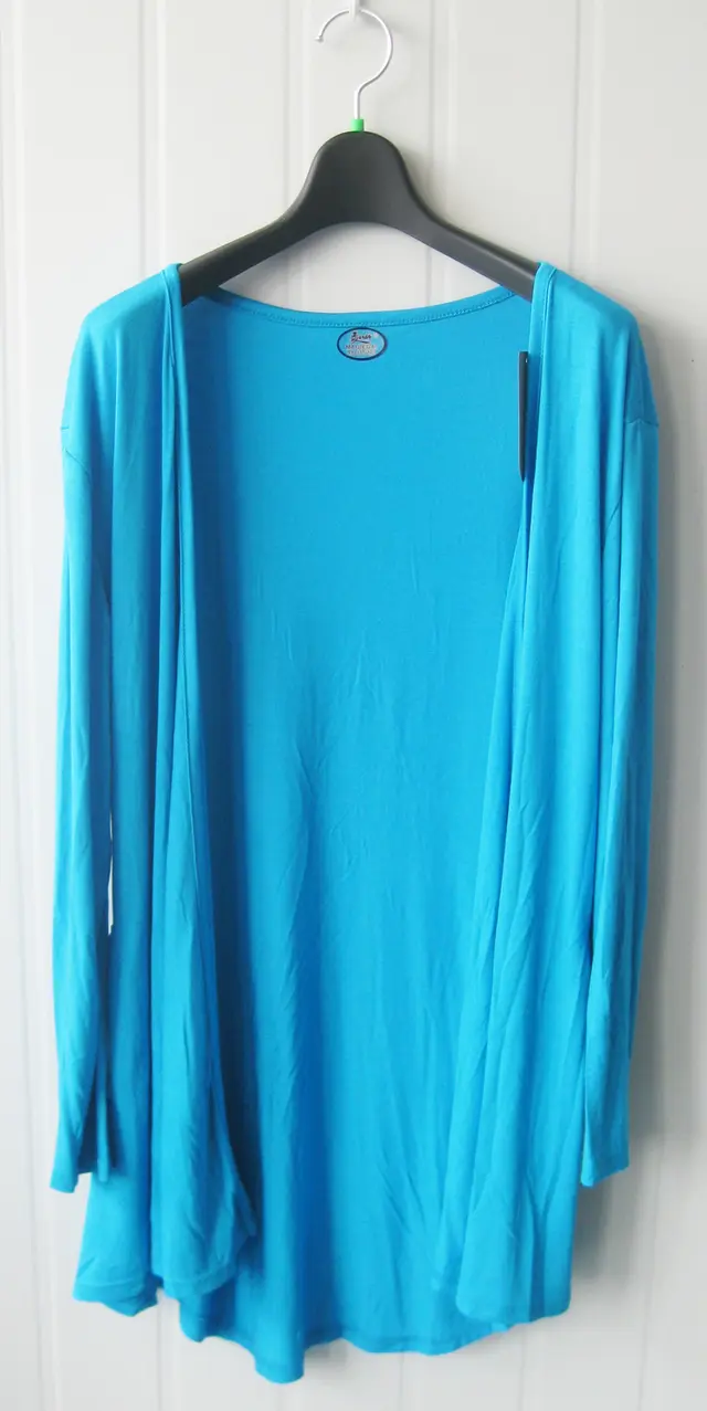 Loose Mid length Korean Candy Modal Cardigan Lake Blue - Shop at LoveMi