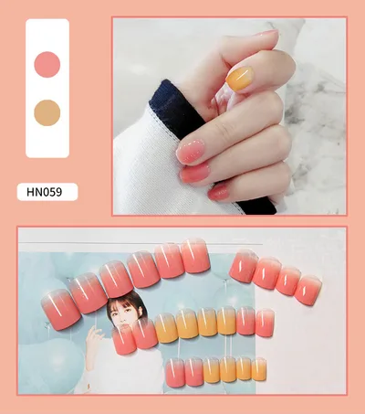 Nail Art Finished Fake Nail Scrub Nail Patch Wearable 17Color - Shop at LoveMi