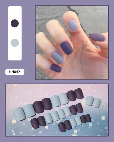 Nail Art Finished Fake Nail Scrub Nail Patch Wearable 2Color - Shop at LoveMi