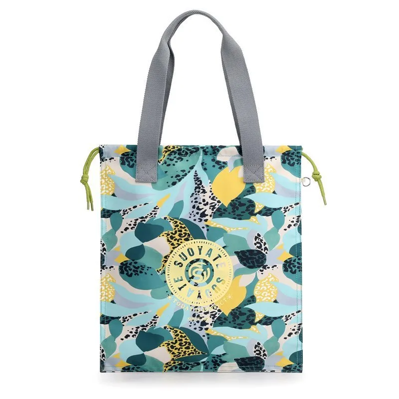 Handbag Nylon Women's Shoulder Bag Middle aged Lady Print Happy Flower - Shop at LoveMi