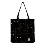 Cat Printed Cotton And Linen Shopping Bag - Cat Printed Cotton And Linen S