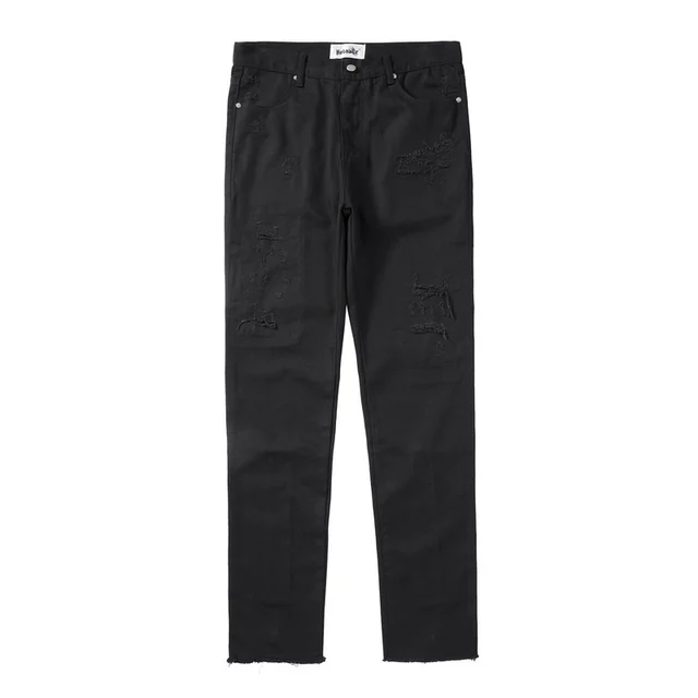 High Street Back Zip Frayed Black Jeans Black - Shop at LoveMi
