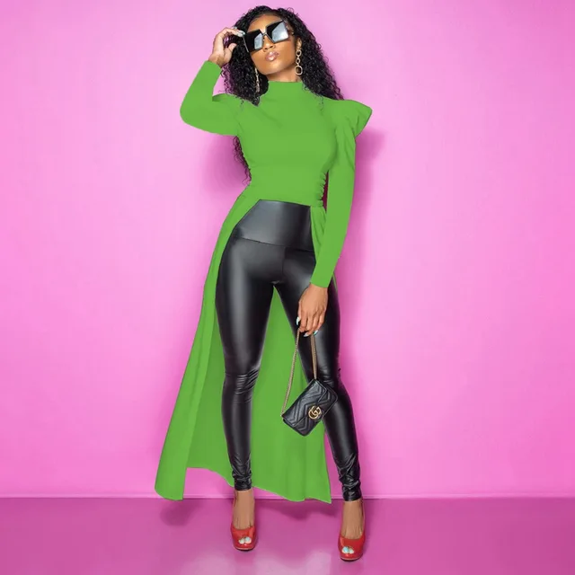 Casual Solid Color Round Neck Pleated Loose Long sleeved Sweater Green - Shop at LoveMi