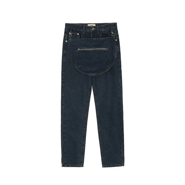 Hip Hop Casual Jeans With Big Pocket Zip Cowboy Color - Shop at LoveMi