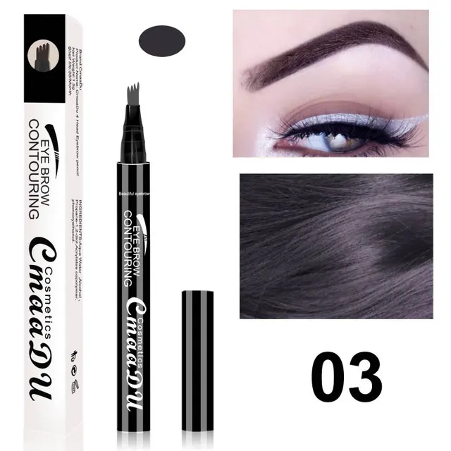 CmaaDu 4 head Eyebrow 4 point Eyebrow Pencil 03Color - Shop at LoveMi