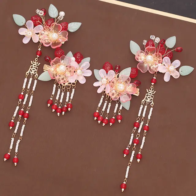 Headdress Hair Plug Fringed Hairpin Full Set Step Rock 8Color - Shop at LoveMi