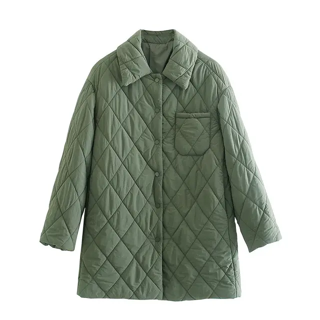 Winter Warm Reversible Jacket With Pockets And Lapel Long sleeved Coat Green - Shop at LoveMi