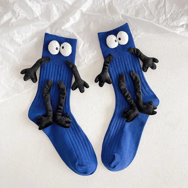 Cute Plush Doll In Tube Socks JK Is Thin Pure Cotton Pile Pile Short Boots Couple Blue Side - Shop at LoveMi