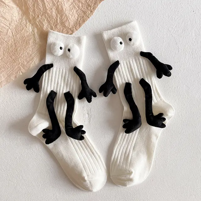 Cute Plush Doll In Tube Socks JK Is Thin Pure Cotton Pile Pile Short Boots Couple White Side - Shop at LoveMi