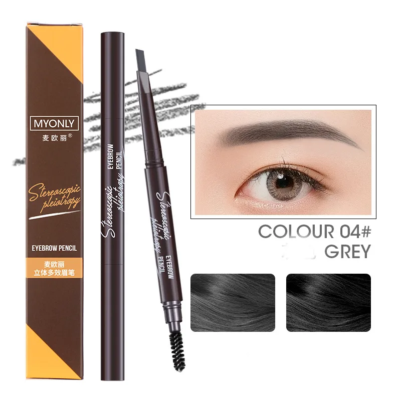Triangular Double Head Auto rotating Eyebrow Pencil H - Shop at LoveMi