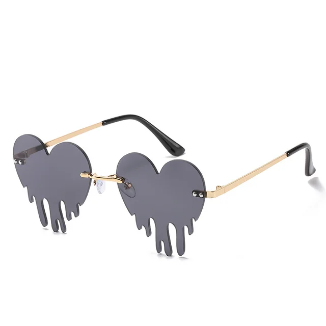 Women's Personality Rimless Love Tears Sunglasses Grey - Shop at LoveMi