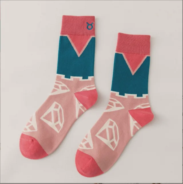 12Constellations Embroidered Socks Autumn And Winter Sk80046 - Shop at LoveMi