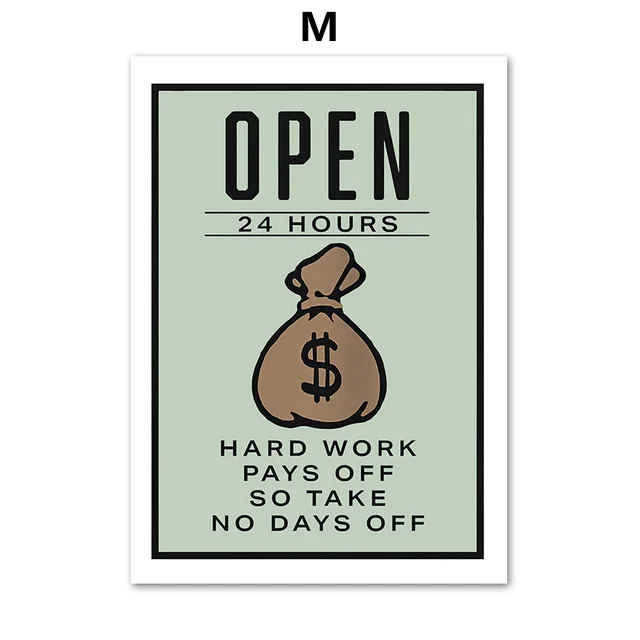 Stock Market Money Monopoly Inspirational Wall Art Canvas Painting Living Room Decor Wall Painting 13Color - Shop at LoveMi