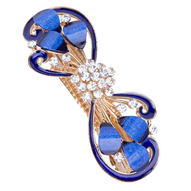 Vintage Plate Back Head Fringe Clip Blue - Shop at LoveMi