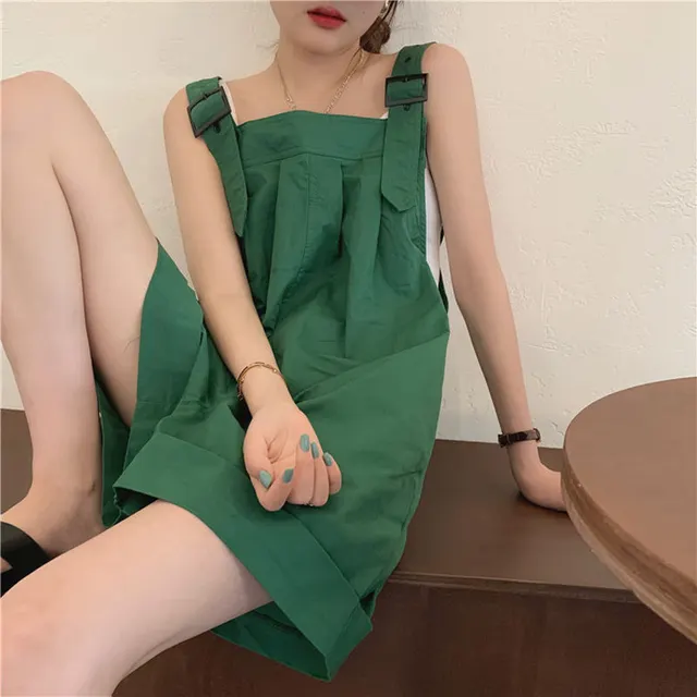 Wide Leg Overall Shorts Green - Shop at LoveMi